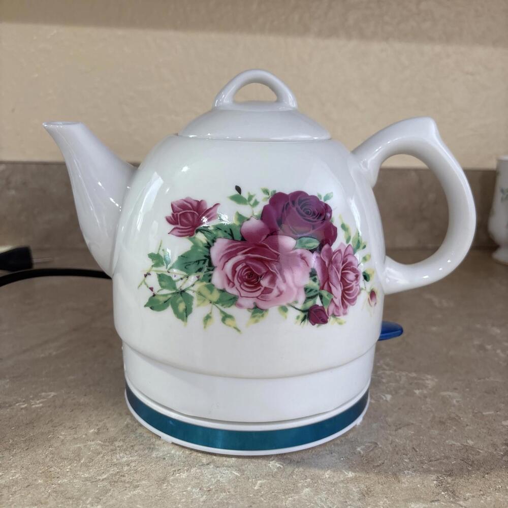 Electirc Ceramic Kettle Electric Ceramic Teapot Rose Ceramic Kettle Electric